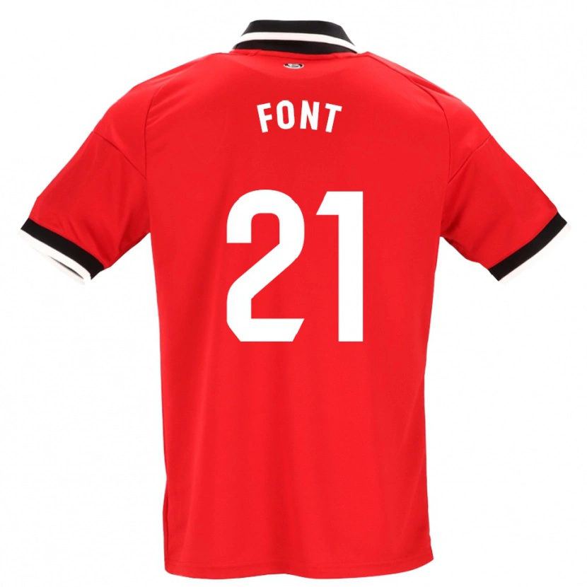 Danxen Barn Jan Font #21 Svart Vit Röd Bortatröja Matchtröjor 2026/27 Tröjor T-Tröja