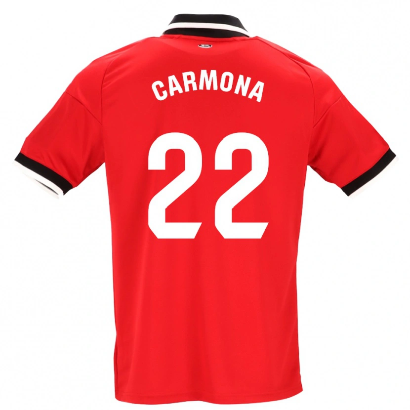 Danxen Barn José Ángel Carmona #22 Svart Vit Röd Bortatröja Matchtröjor 2026/27 Tröjor T-Tröja