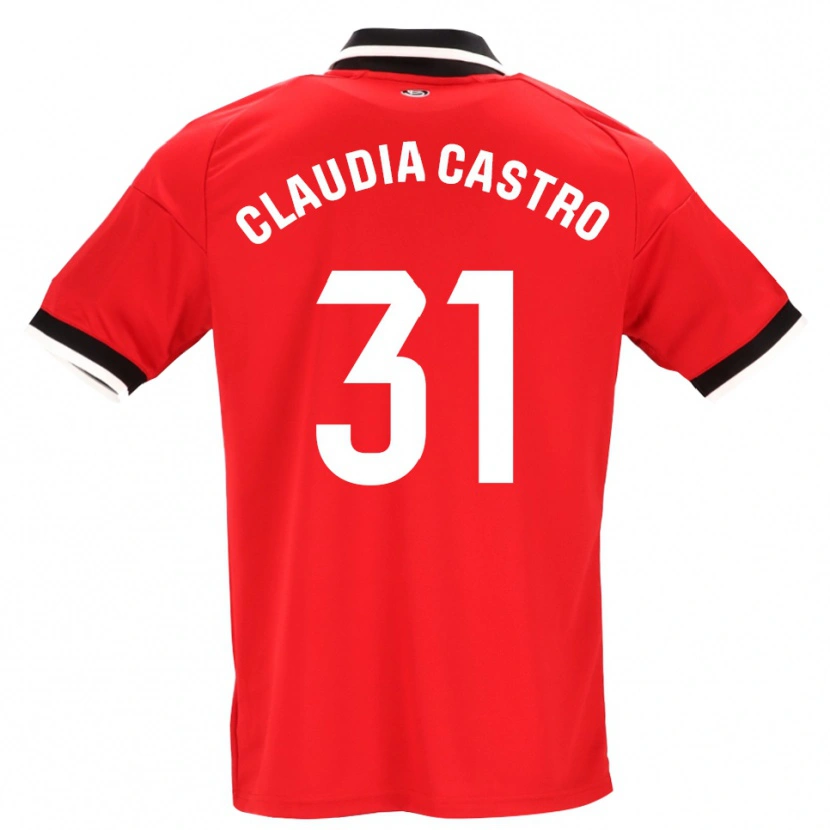 Danxen Barn Claudia Castro Romero #31 Svart Vit Röd Bortatröja Matchtröjor 2026/27 Tröjor T-Tröja