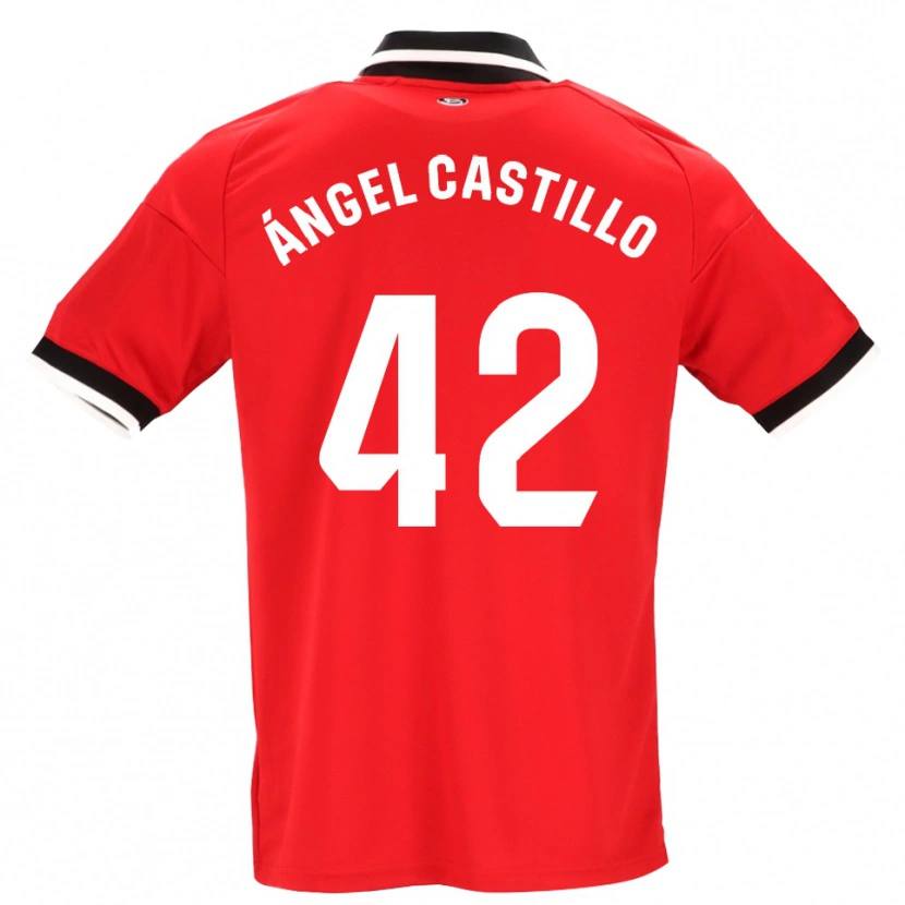 Danxen Barn Manuel Ángel Castillo #42 Svart Vit Röd Bortatröja Matchtröjor 2026/27 Tröjor T-Tröja