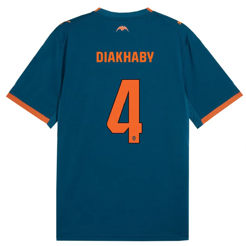 Danxen Barn Mouctar Diakhaby #4 Stålblå Orange Bortatröja Matchtröjor 2026/27 Tröjor T-Tröja