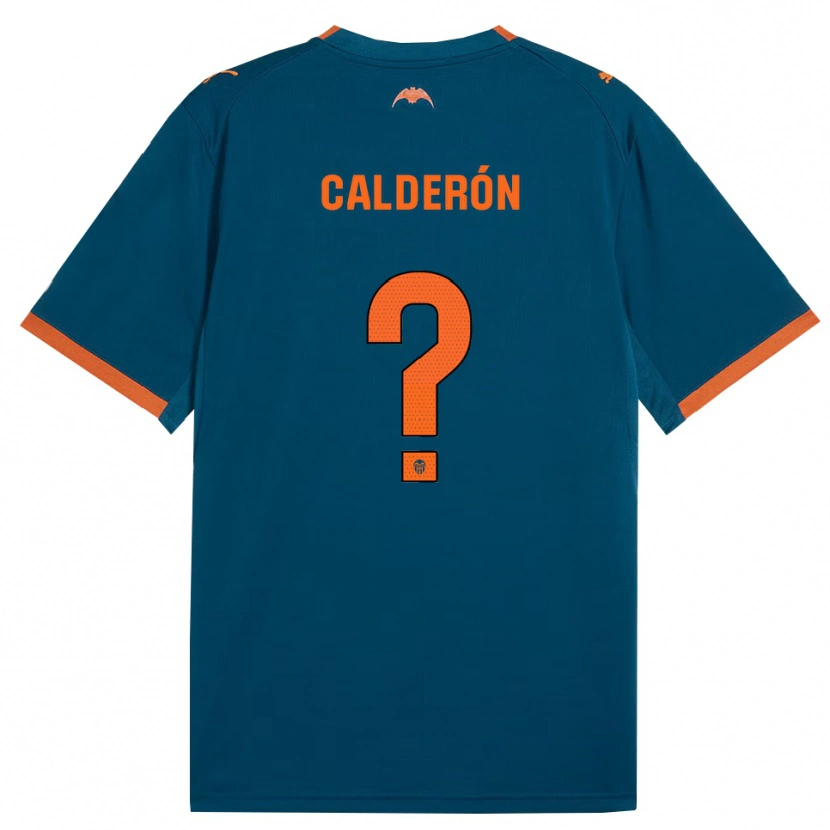 Danxen Barn Alfonso Calderón #0 Stålblå Orange Bortatröja Matchtröjor 2026/27 Tröjor T-Tröja