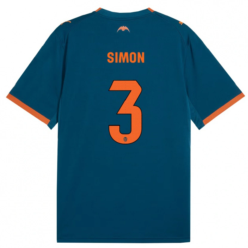 Danxen Barn Bénédicte Simon #3 Stålblå Orange Bortatröja Matchtröjor 2026/27 Tröjor T-Tröja