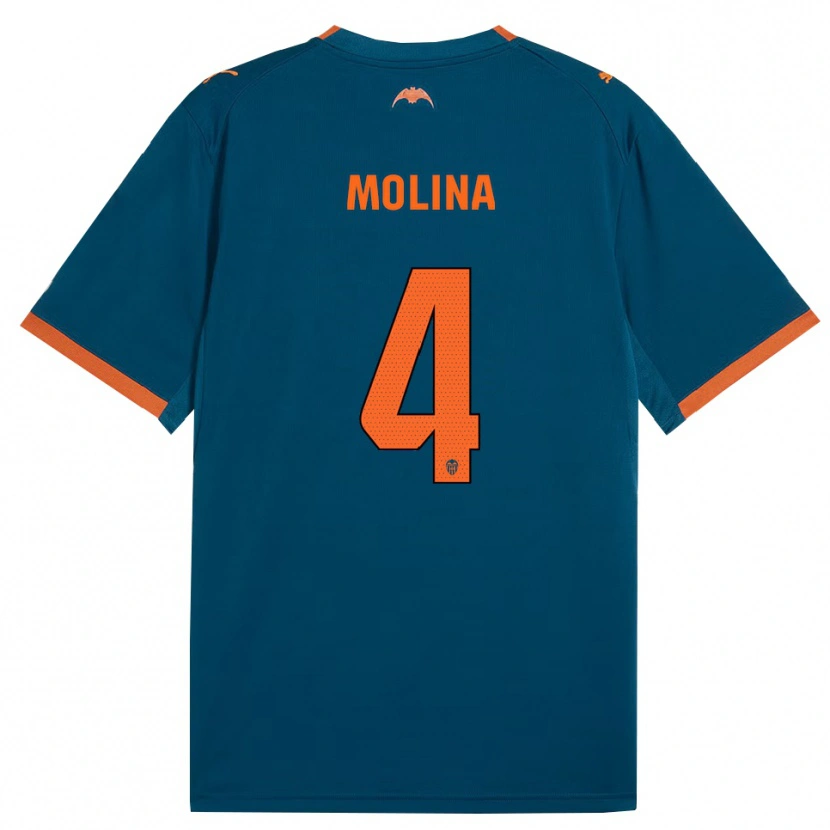 Danxen Barn María Molina #4 Stålblå Orange Bortatröja Matchtröjor 2026/27 Tröjor T-Tröja