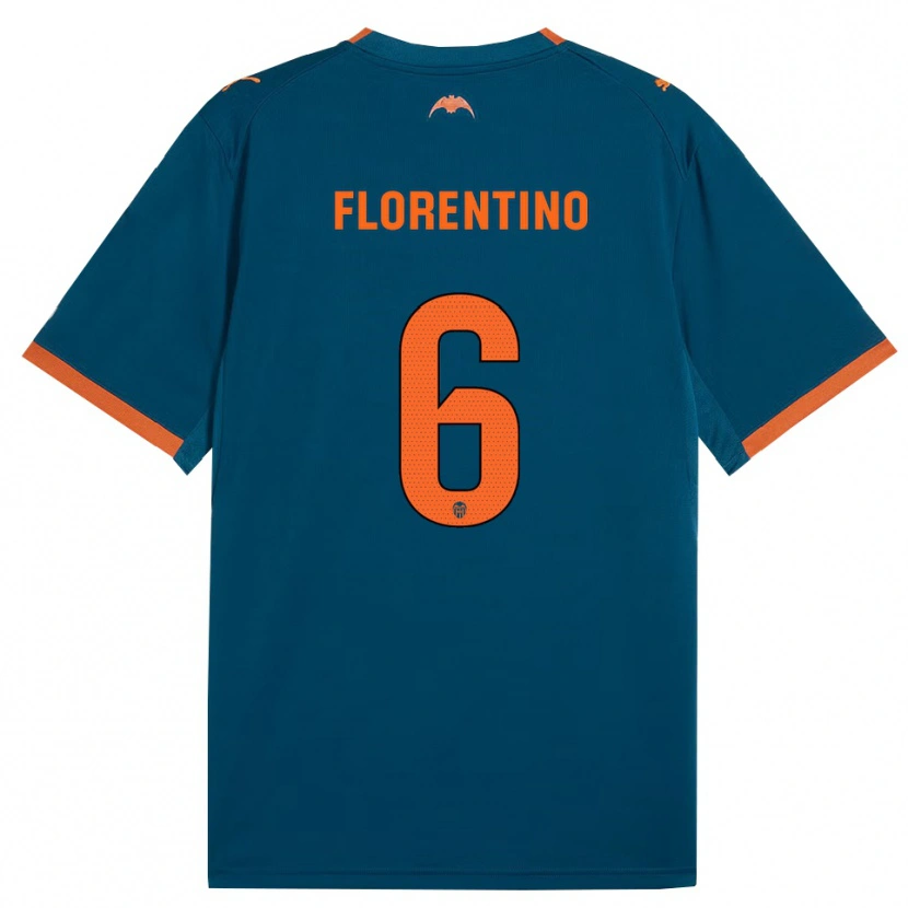 Danxen Barn Claudia Florentino #6 Stålblå Orange Bortatröja Matchtröjor 2026/27 Tröjor T-Tröja