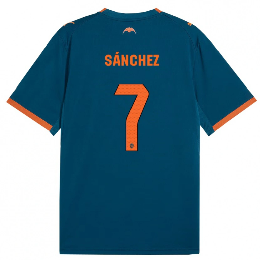 Danxen Barn Dani Sánchez #7 Stålblå Orange Bortatröja Matchtröjor 2026/27 Tröjor T-Tröja