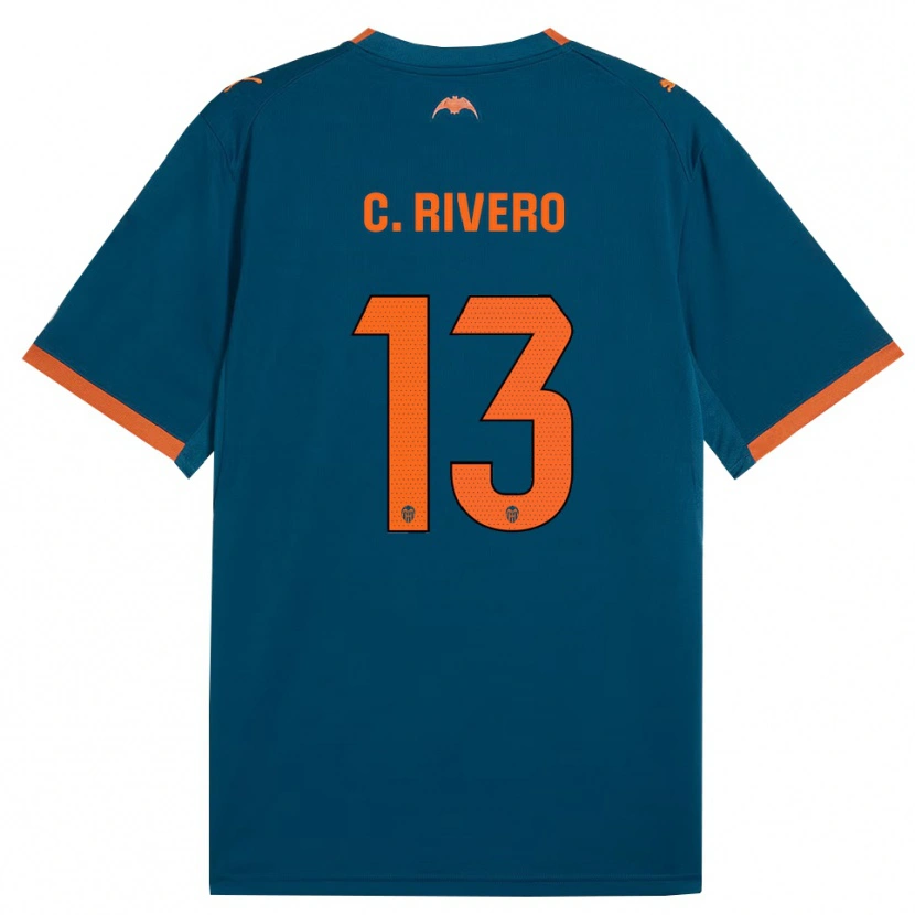 Danxen Barn Cristian Rivero #13 Stålblå Orange Bortatröja Matchtröjor 2026/27 Tröjor T-Tröja