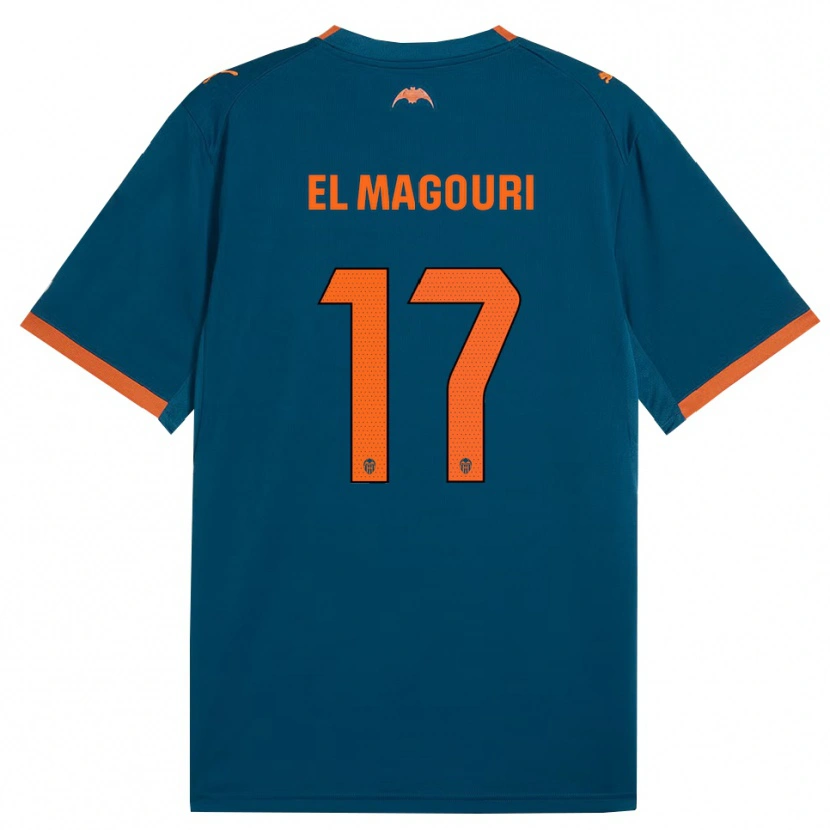 Danxen Barn Anas El Magouri #17 Stålblå Orange Bortatröja Matchtröjor 2026/27 Tröjor T-Tröja
