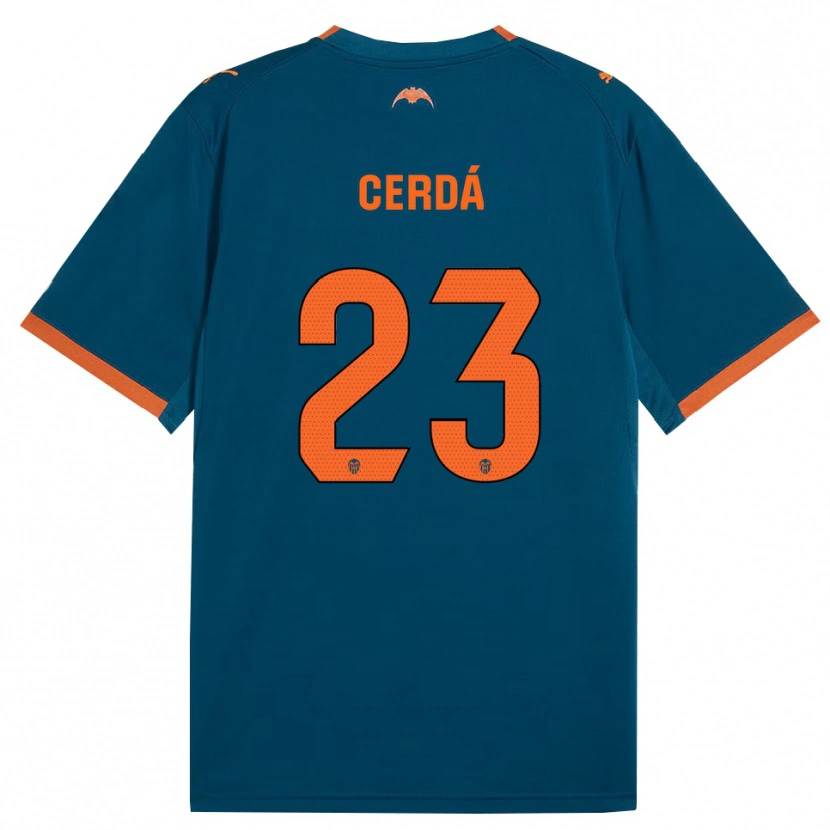 Danxen Barn Alex Cerdá #23 Stålblå Orange Bortatröja Matchtröjor 2026/27 Tröjor T-Tröja