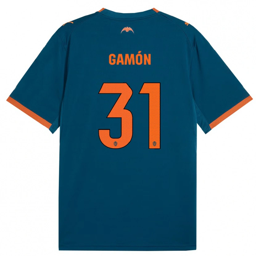 Danxen Barn Rodrigo Gamón #31 Stålblå Orange Bortatröja Matchtröjor 2026/27 Tröjor T-Tröja