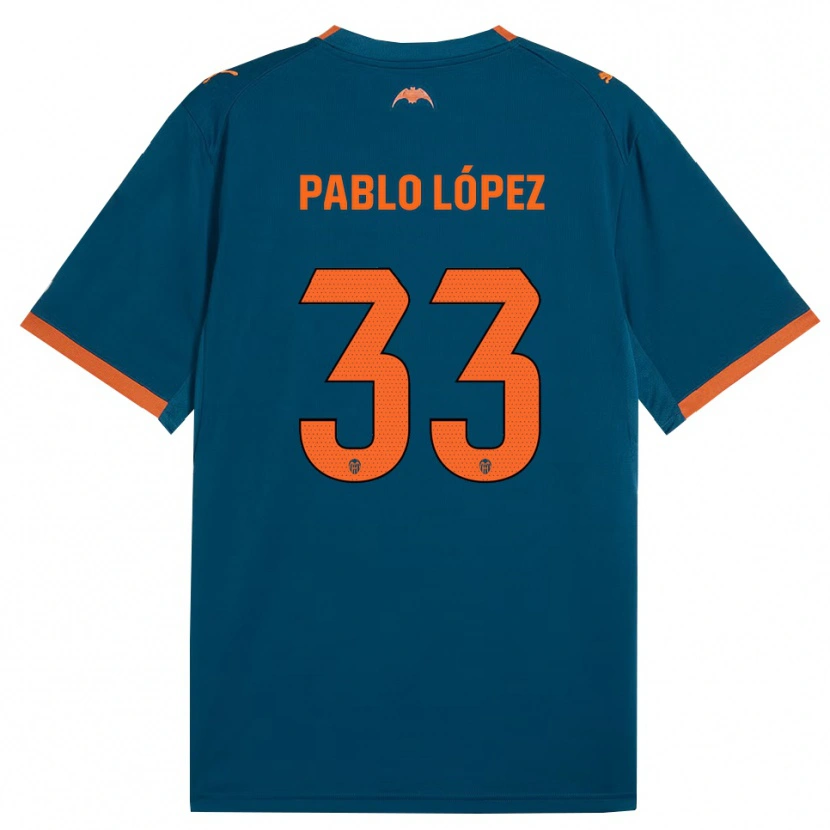 Danxen Barn Pablo López #33 Stålblå Orange Bortatröja Matchtröjor 2026/27 Tröjor T-Tröja