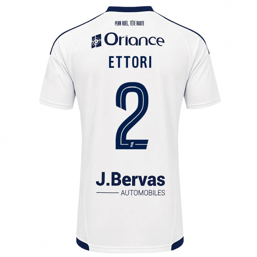 Danxen Barn Ilan Ettori #2 Marinblå Vit Bortatröja Matchtröjor 2026/27 Tröjor T-Tröja