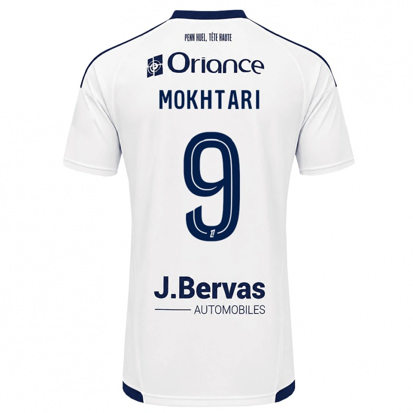 Danxen Barn Noa Mokhtari #9 Marinblå Vit Bortatröja Matchtröjor 2026/27 Tröjor T-Tröja