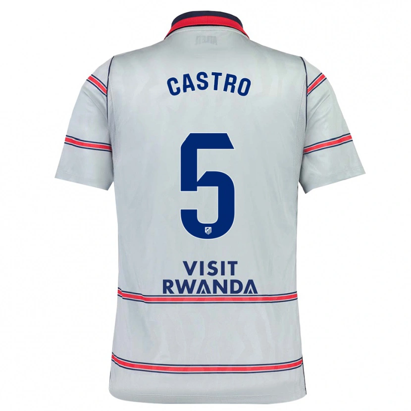 Danxen Barn Oscar Castro #5 Grå Röd Marinblå Tredjesatsen Matchtröjor 2026/27 Tröjor T-Tröja