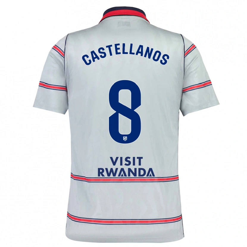 Danxen Barn Jorge Castellanos #8 Grå Röd Marinblå Tredjesatsen Matchtröjor 2026/27 Tröjor T-Tröja