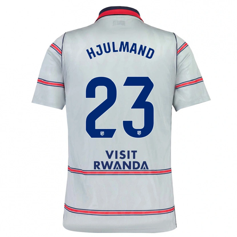 Danxen Barn Morten Hjulmand #23 Grå Röd Marinblå Tredjesatsen Matchtröjor 2026/27 Tröjor T-Tröja