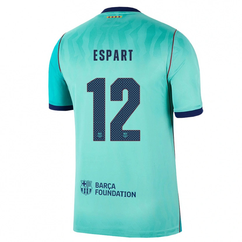 Danxen Barn Xavi Espart #12 Aqua Mörk Turkosa Kunglig Blå Tredjesatsen Matchtröjor 2026/27 Tröjor T-Tröja