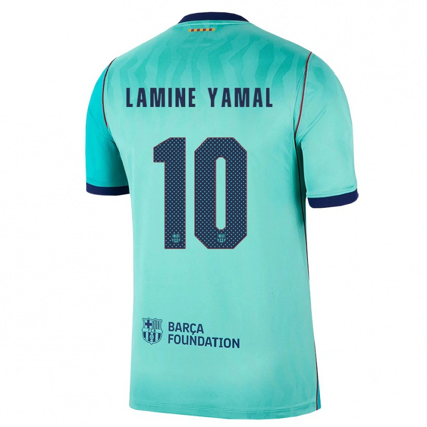 Danxen Barn Lamine Yamal #10 Aqua Mörk Turkosa Kunglig Blå Tredjesatsen Matchtröjor 2026/27 Tröjor T-Tröja