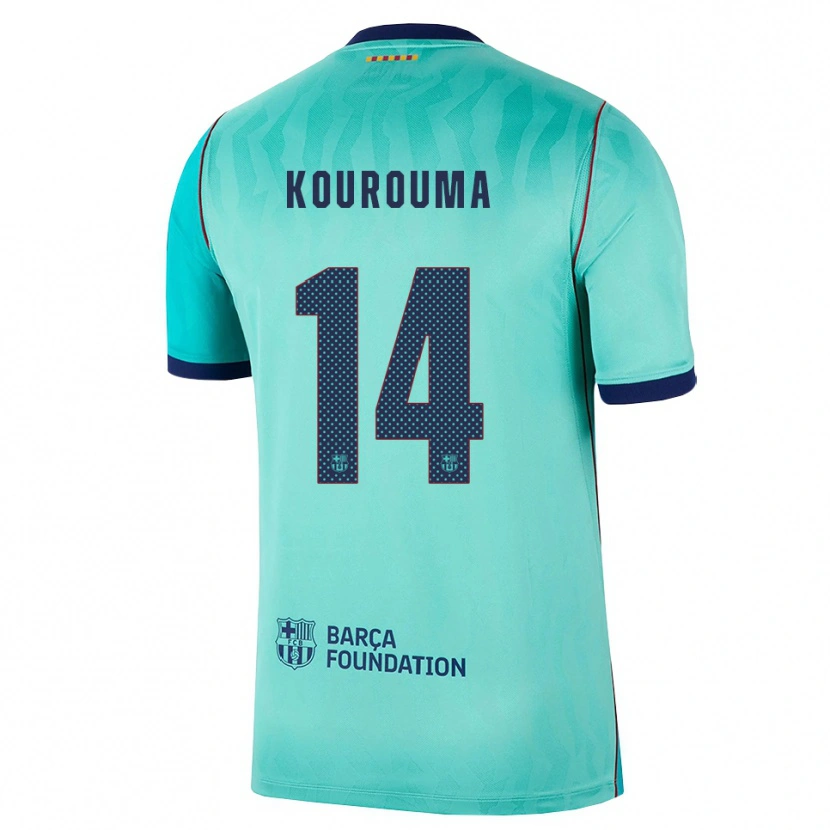 Danxen Barn Baba Kourouma #14 Aqua Mörk Turkosa Kunglig Blå Tredjesatsen Matchtröjor 2026/27 Tröjor T-Tröja