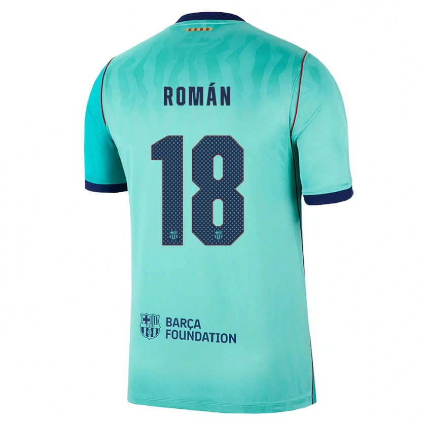 Danxen Barn Pocho Román #18 Aqua Mörk Turkosa Kunglig Blå Tredjesatsen Matchtröjor 2026/27 Tröjor T-Tröja