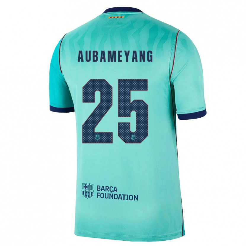 Danxen Barn Pierre Emerick Aubameyang #25 Aqua Mörk Turkosa Kunglig Blå Tredjesatsen Matchtröjor 2026/27 Tröjor T-Tröja