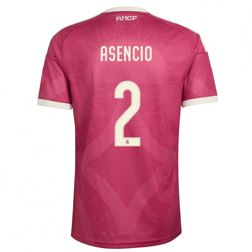 Danxen Barn Raúl Asencio #2 Ljus Violettröd Vit Tredjesatsen Matchtröjor 2026/27 Tröjor T-Tröja