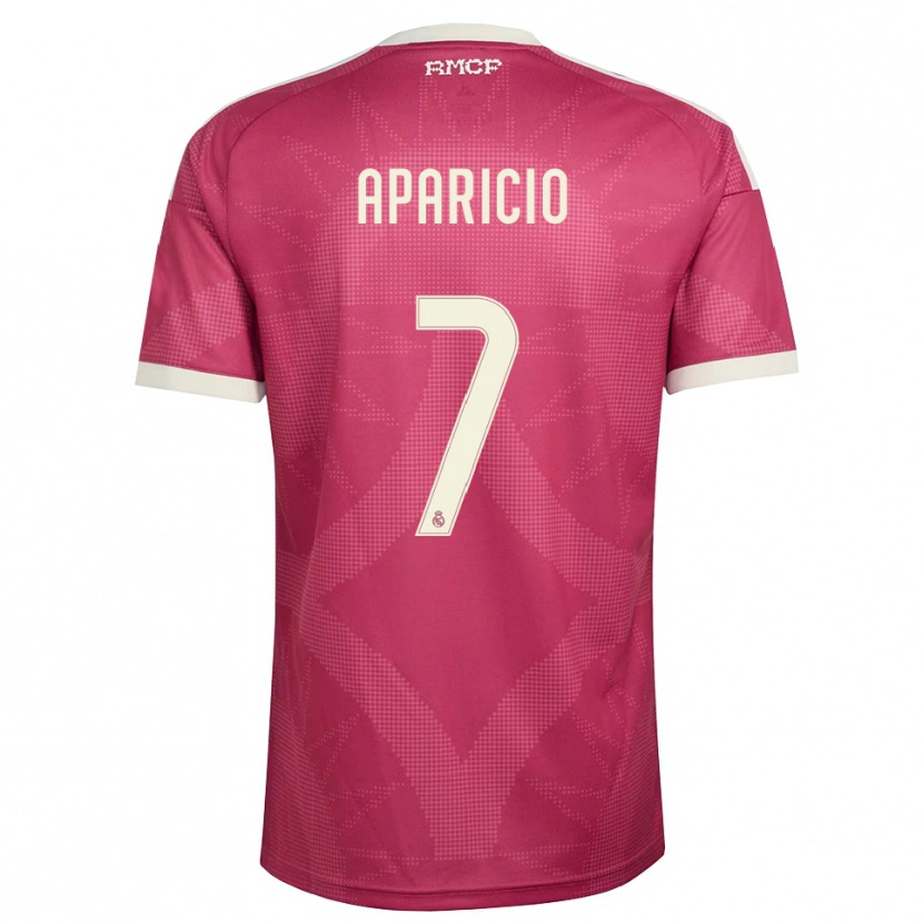 Danxen Barn Esteban Aparicio #7 Ljus Violettröd Vit Tredjesatsen Matchtröjor 2026/27 Tröjor T-Tröja