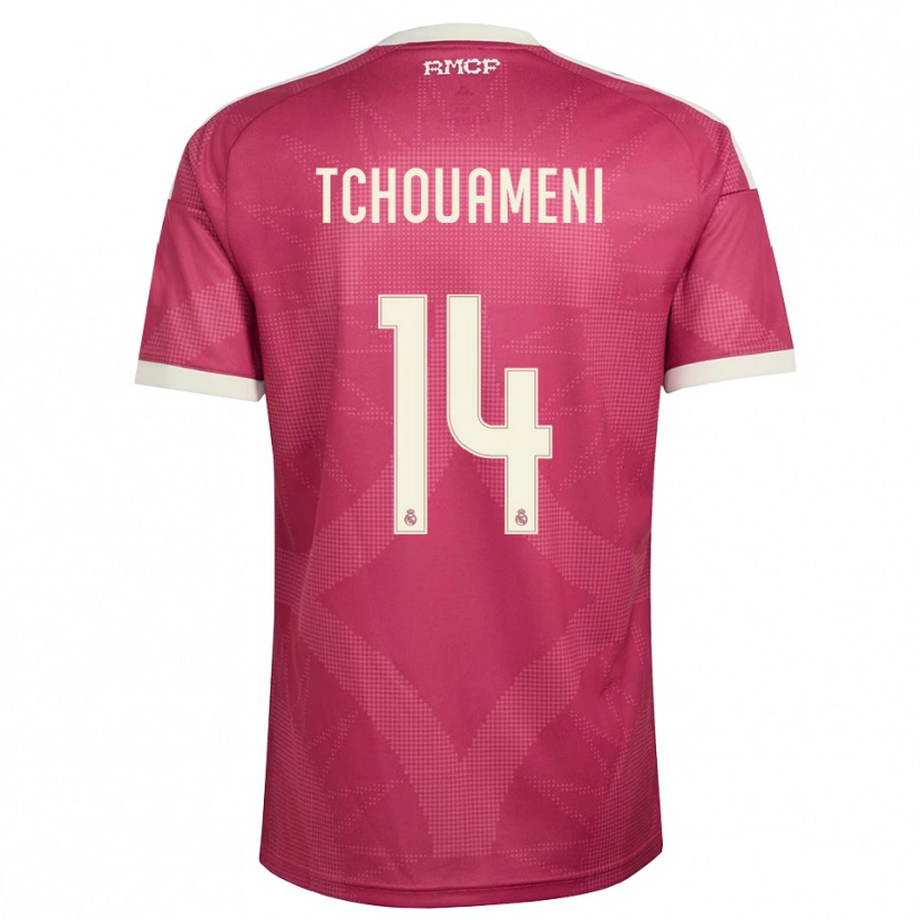 Danxen Barn Aurélien Tchouaméni #14 Ljus Violettröd Vit Tredjesatsen Matchtröjor 2026/27 Tröjor T-Tröja
