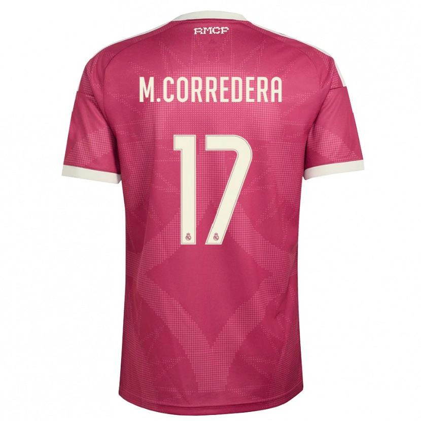Danxen Barn Marta Corredera #17 Ljus Violettröd Vit Tredjesatsen Matchtröjor 2026/27 Tröjor T-Tröja