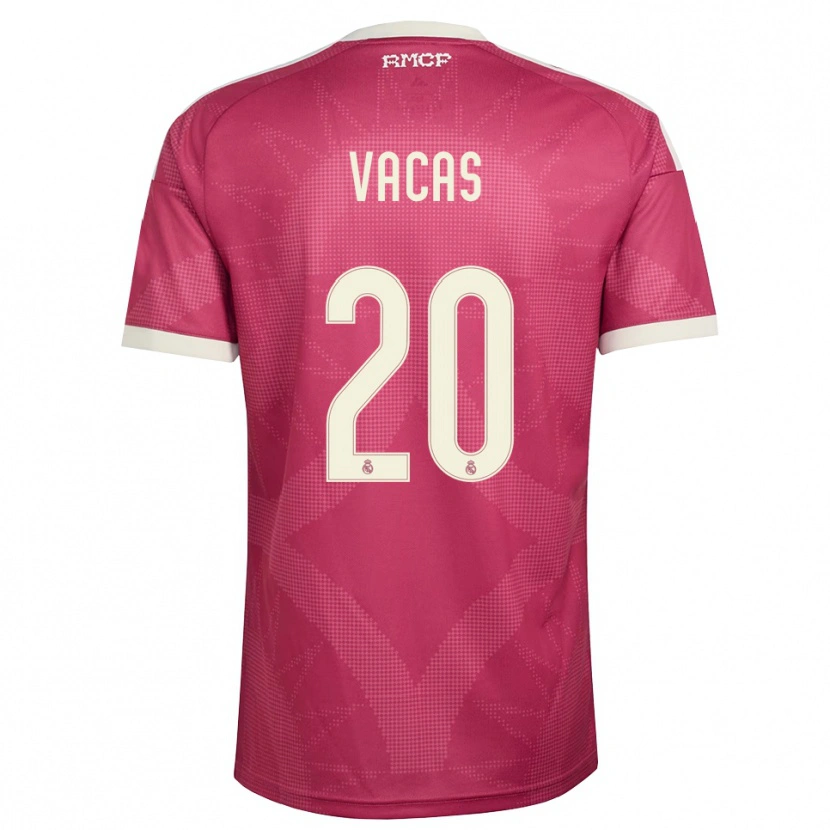 Danxen Barn Juan Vacas #20 Ljus Violettröd Vit Tredjesatsen Matchtröjor 2026/27 Tröjor T-Tröja