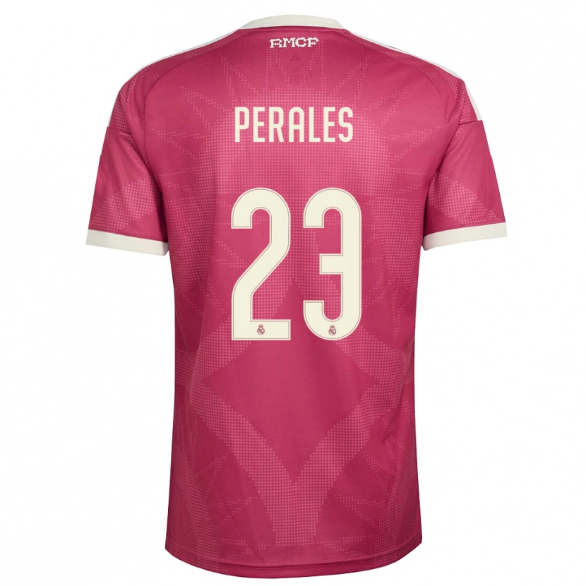 Danxen Barn Miguel Perales #23 Ljus Violettröd Vit Tredjesatsen Matchtröjor 2026/27 Tröjor T-Tröja