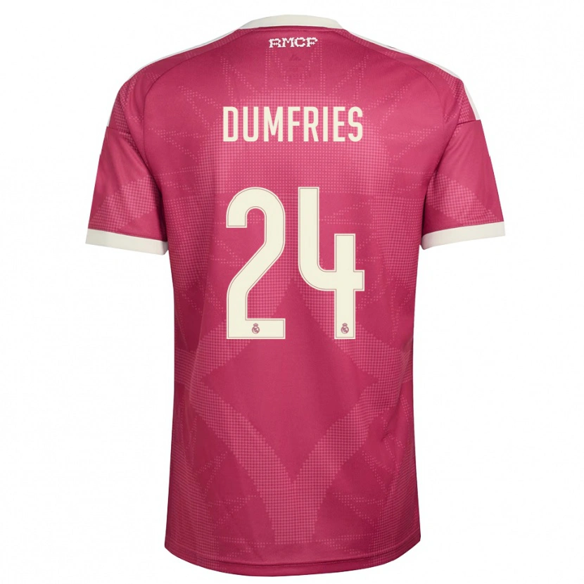 Danxen Barn Denzel Dumfries #24 Ljus Violettröd Vit Tredjesatsen Matchtröjor 2026/27 Tröjor T-Tröja