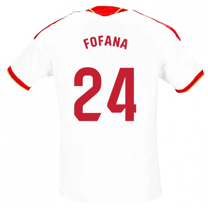 Danxen Barn Youssouf Fofana #24 Vit Röd Hemmatröja Matchtröjor 2026/27 Tröjor T-Tröja