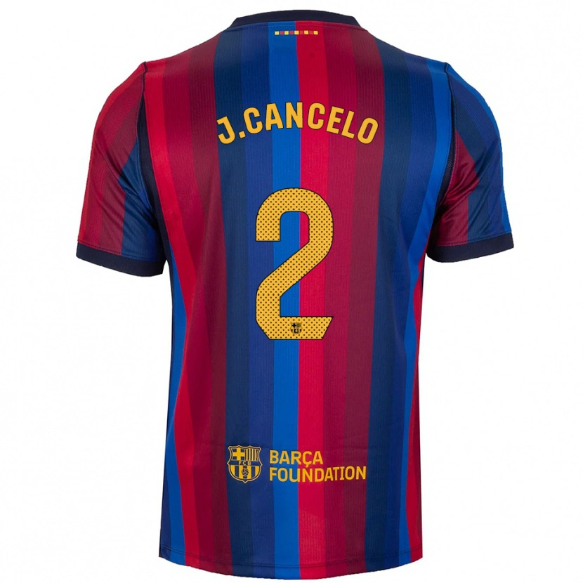 Danxen Barn João Cancelo #2 Kunglig Blå Röd Gul Hemmatröja Matchtröjor 2026/27 Tröjor T-Tröja