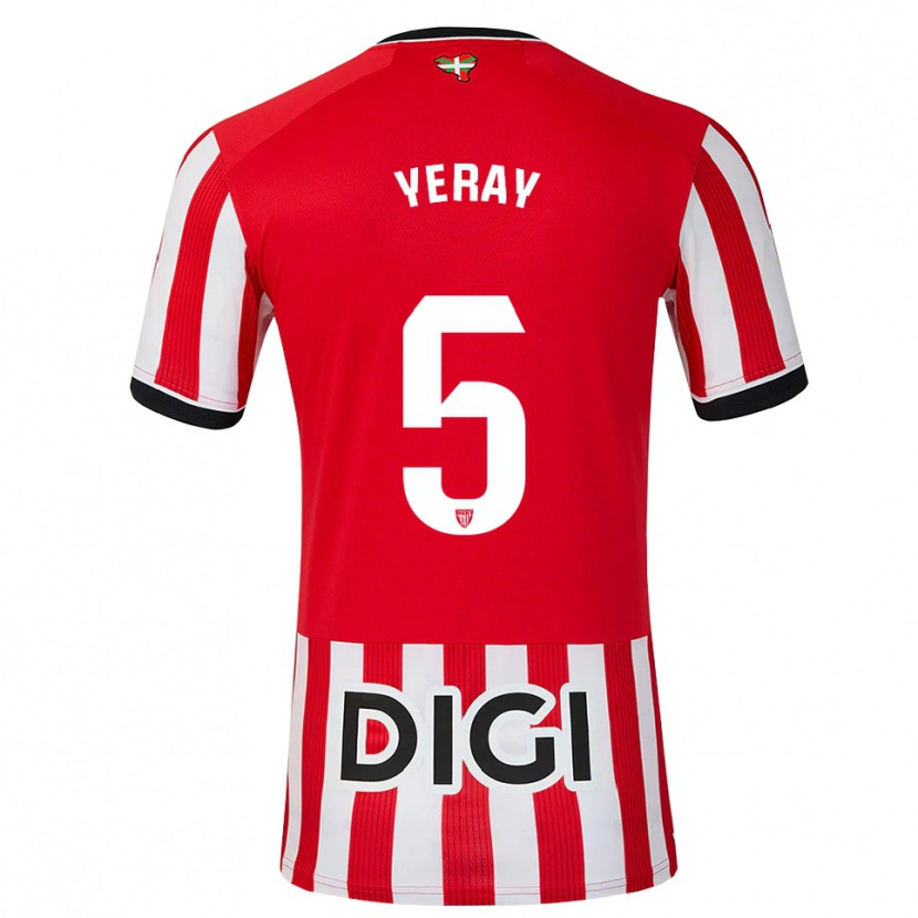 Danxen Män Yeray Álvarez #5 Röd Svart Vit Hemmatröja Matchtröjor 2026/27 Tröjor T-Tröja