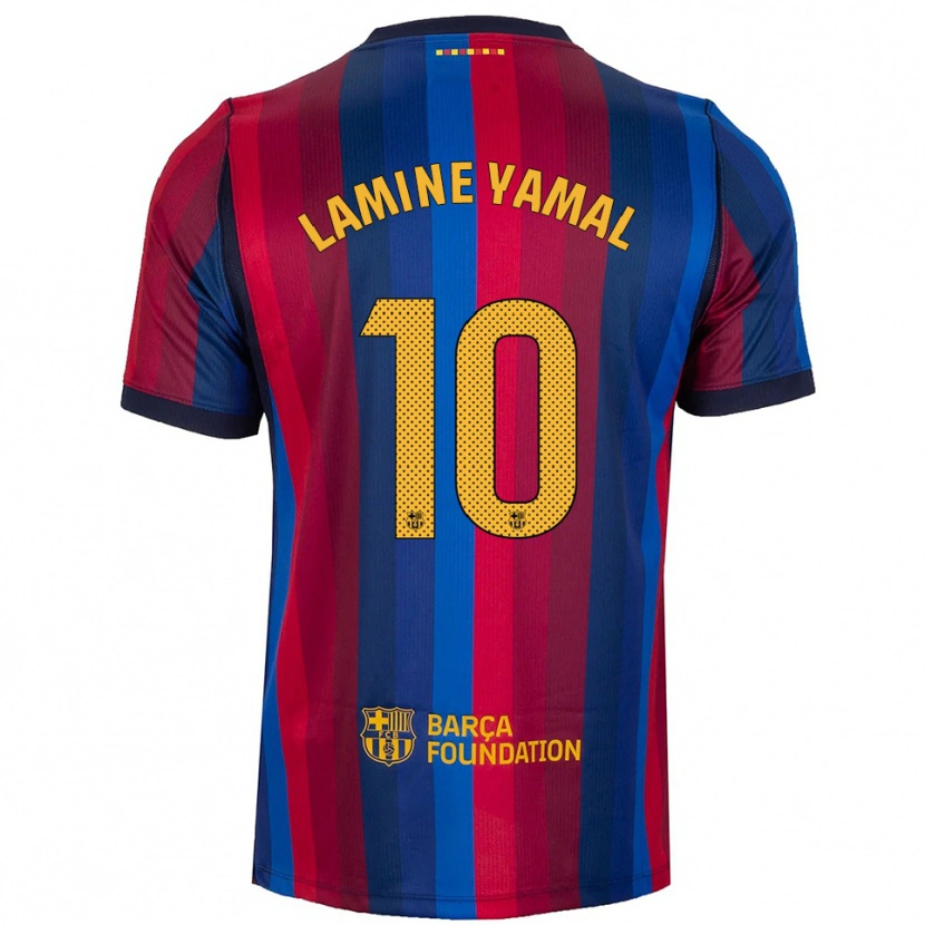 Danxen Män Lamine Yamal #10 Kunglig Blå Röd Gul Hemmatröja Matchtröjor 2026/27 Tröjor T-Tröja