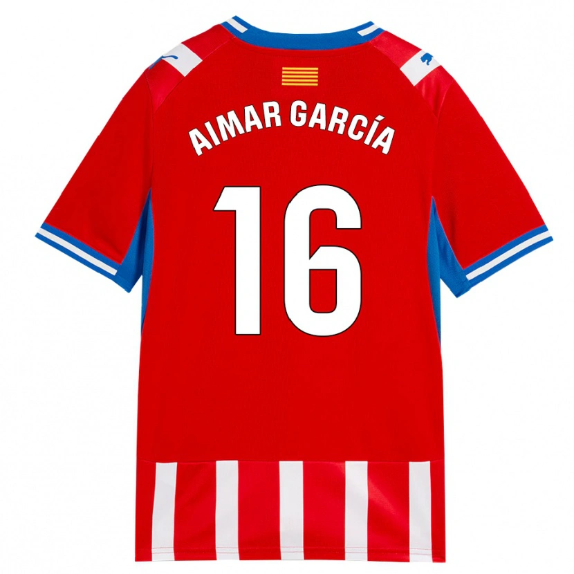Danxen Män Aimar García #16 Röd Vit Himmelsblå Hemmatröja Matchtröjor 2026/27 Tröjor T-Tröja