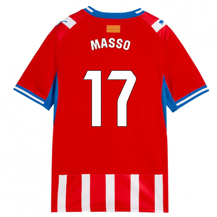 Danxen Män Ainoa Massó #17 Röd Vit Himmelsblå Hemmatröja Matchtröjor 2026/27 Tröjor T-Tröja