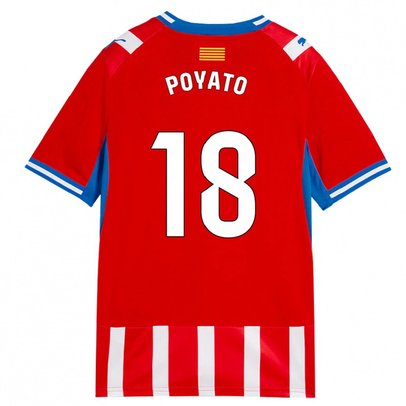 Danxen Män Marina Poyato #18 Röd Vit Himmelsblå Hemmatröja Matchtröjor 2026/27 Tröjor T-Tröja