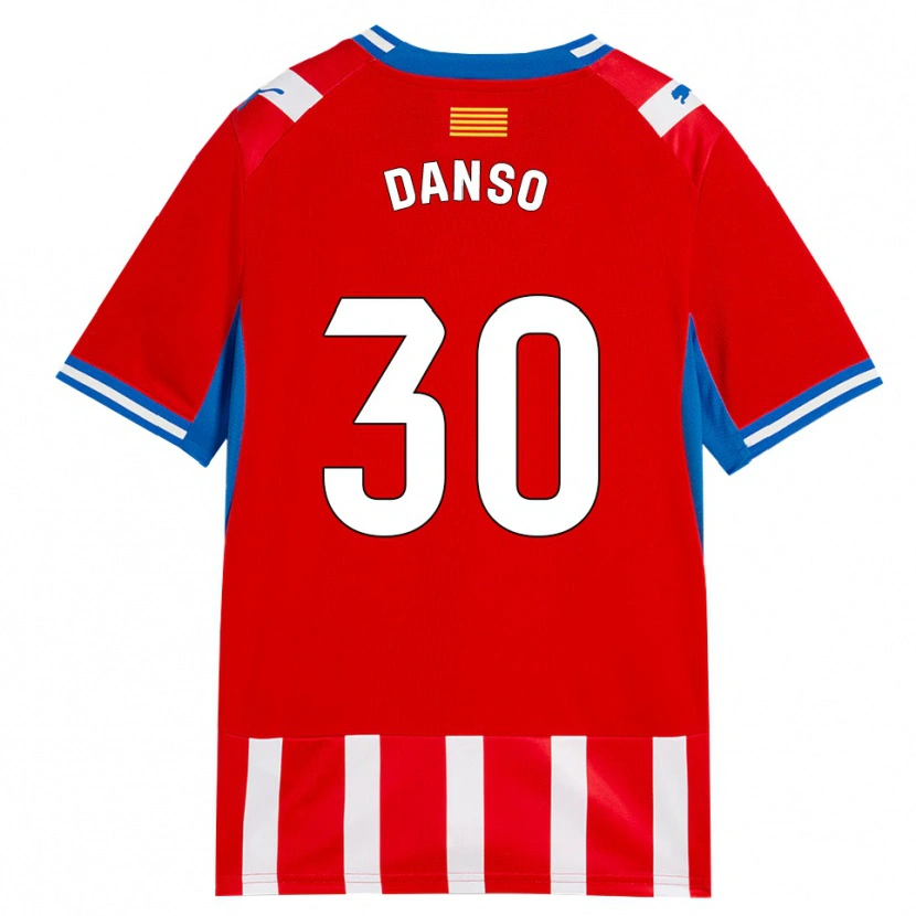 Danxen Män Jordi Danso #30 Röd Vit Himmelsblå Hemmatröja Matchtröjor 2026/27 Tröjor T-Tröja
