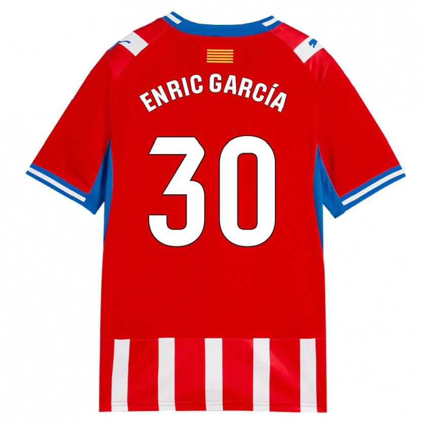 Danxen Män Enric García #30 Röd Vit Himmelsblå Hemmatröja Matchtröjor 2026/27 Tröjor T-Tröja