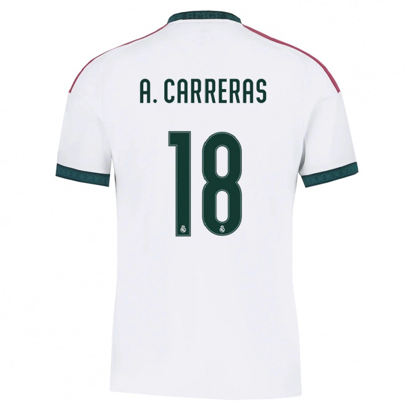 Danxen Män Álvaro Carreras #18 Mörkgrön Vit Röd Hemmatröja Matchtröjor 2026/27 Tröjor T-Tröja