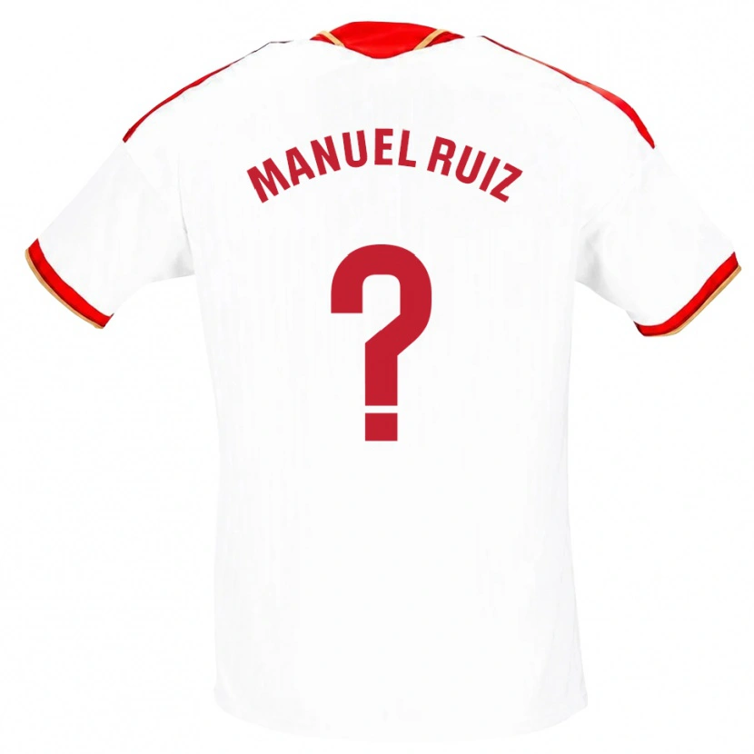 Danxen Män José Manuel Ruiz #0 Vit Röd Hemmatröja Matchtröjor 2026/27 Tröjor T-Tröja