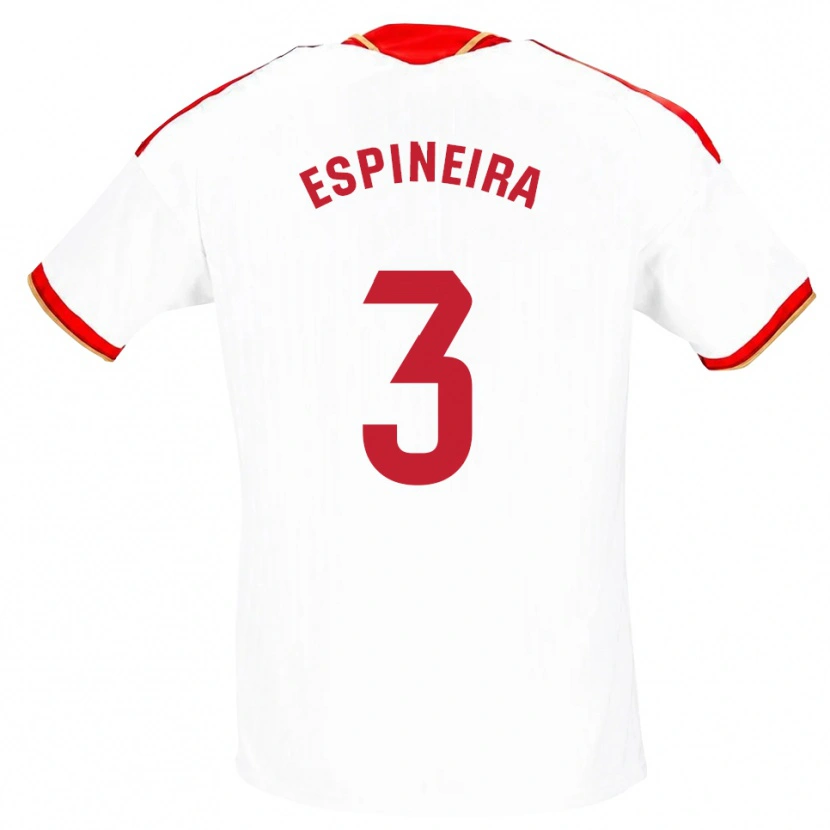 Danxen Män Alberto Espiñeira #3 Vit Röd Hemmatröja Matchtröjor 2026/27 Tröjor T-Tröja