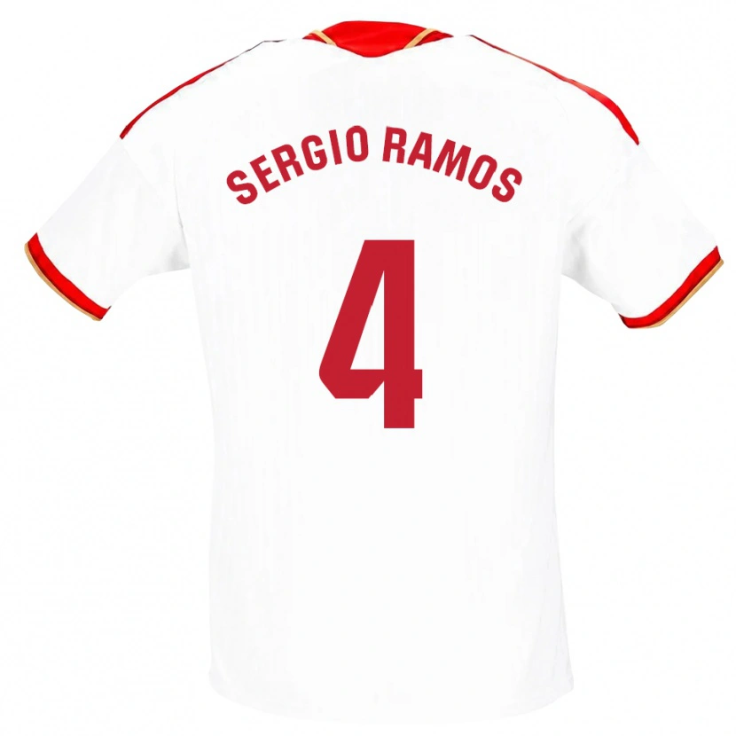 Danxen Män Sergio Ramos #4 Vit Röd Hemmatröja Matchtröjor 2026/27 Tröjor T-Tröja