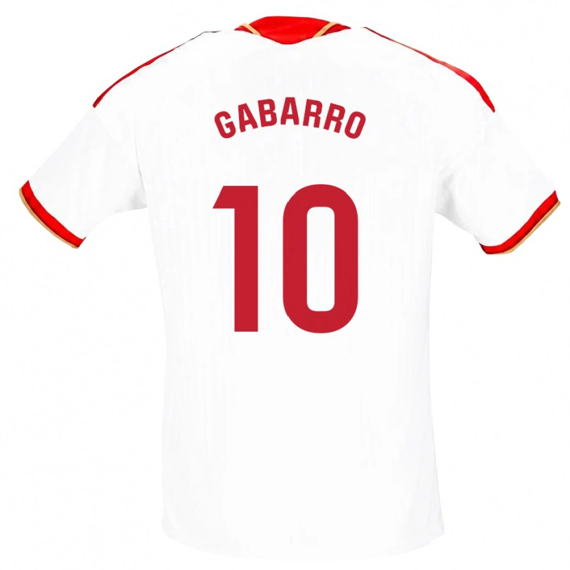 Danxen Män María Inmaculada Gabarro Romero #10 Vit Röd Hemmatröja Matchtröjor 2026/27 Tröjor T-Tröja