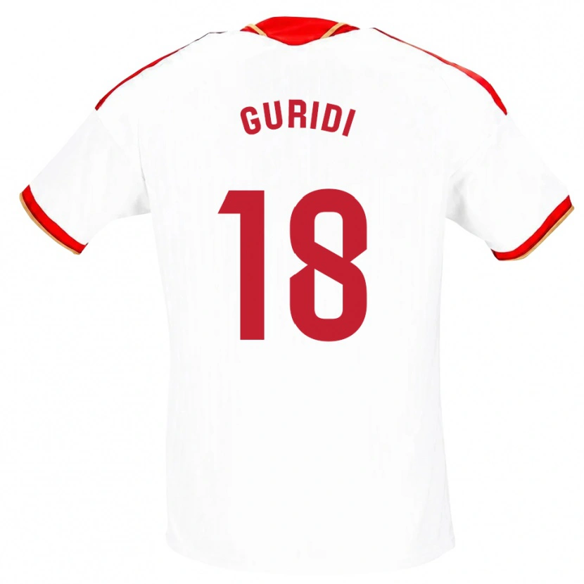Danxen Män Jon Guridi #18 Vit Röd Hemmatröja Matchtröjor 2026/27 Tröjor T-Tröja