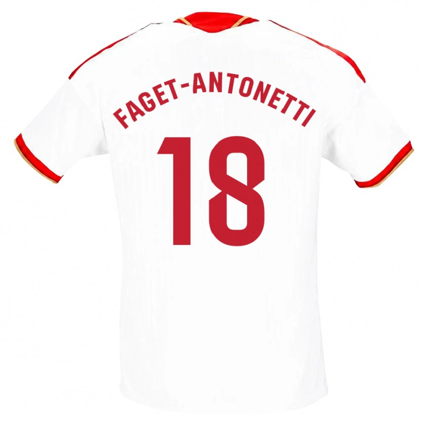 Danxen Män Roméo Faget-Antonetti #18 Vit Röd Hemmatröja Matchtröjor 2026/27 Tröjor T-Tröja