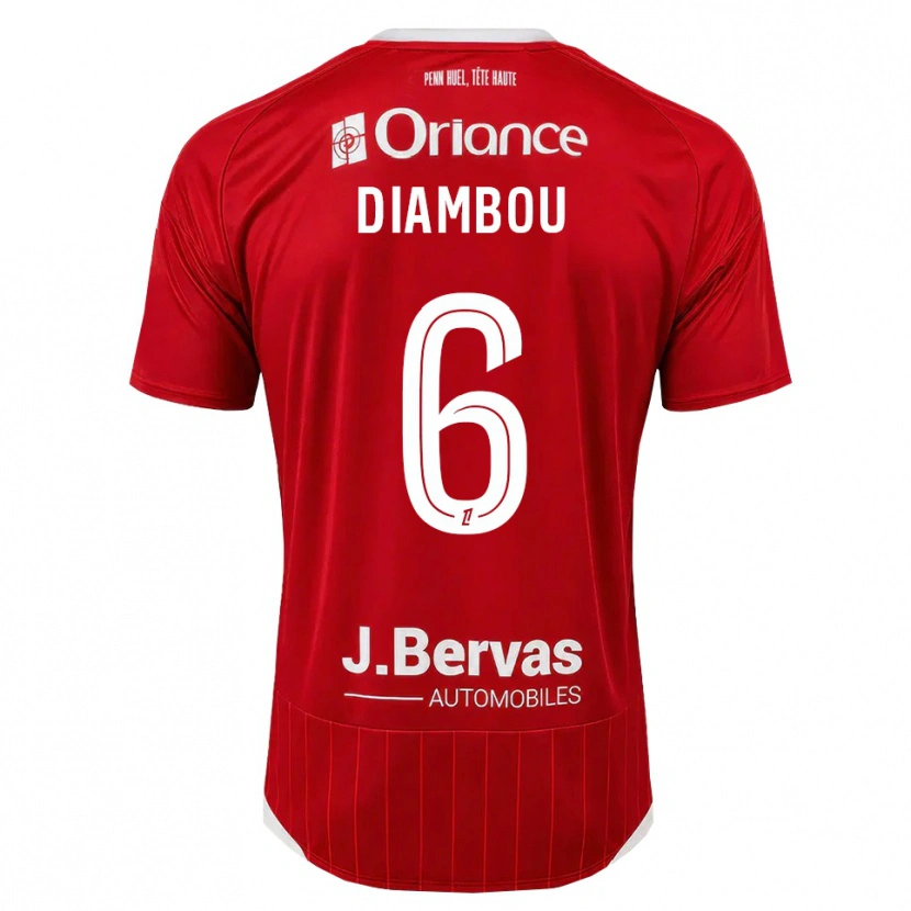 Danxen Män Mamady Diambou #6 Vit Röd Hemmatröja Matchtröjor 2026/27 Tröjor T-Tröja