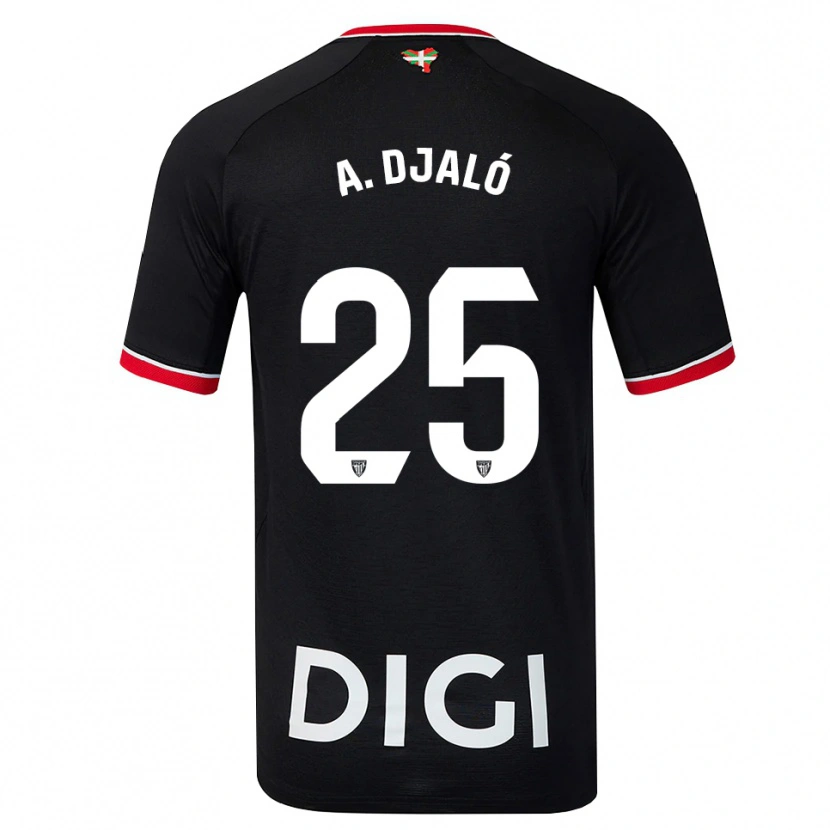 Danxen Män Álvaro Djaló #25 Svart Vit Röd Bortatröja Matchtröjor 2026/27 Tröjor T-Tröja